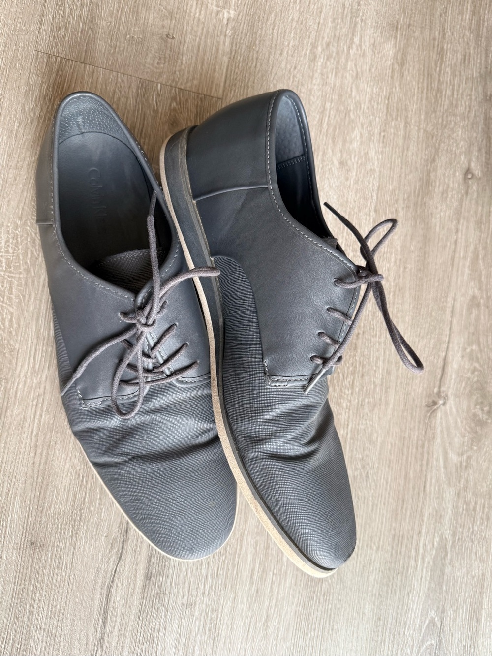 Calvin Klein Kadon Men's Shoe - gray lace up Leather shoes size 13